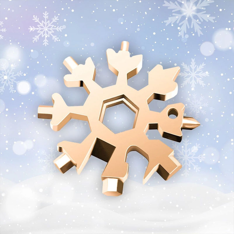 18-in-1 Stainless Steel Snowflakes Multi-tool&keychain